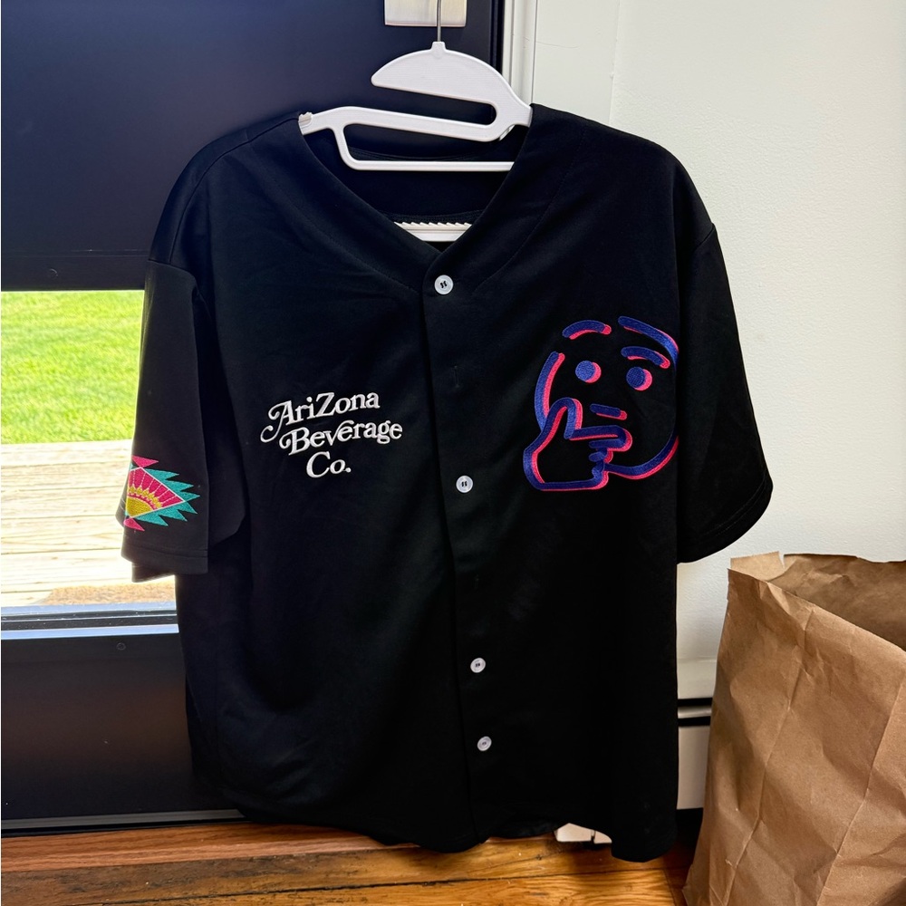 Limited edition Arizona iced tea x the rizzler Black Short-Sleeve Baseball Shirt